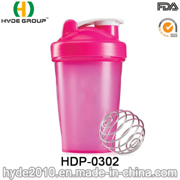 Recentemente 400ml plástico proteína Shaker garrafa (HDP-0302)